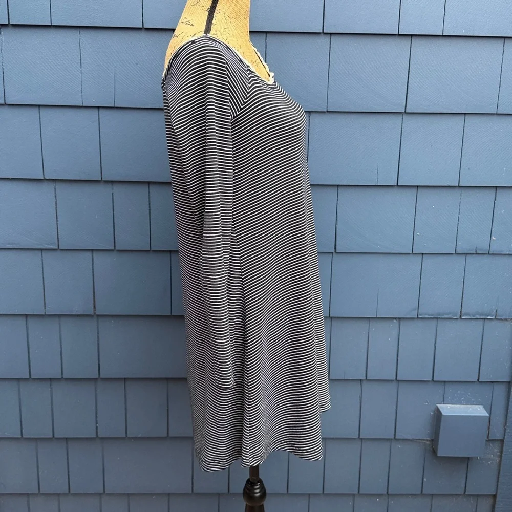 American rag black and white striped dress tunic shirt extra large 63% cotton